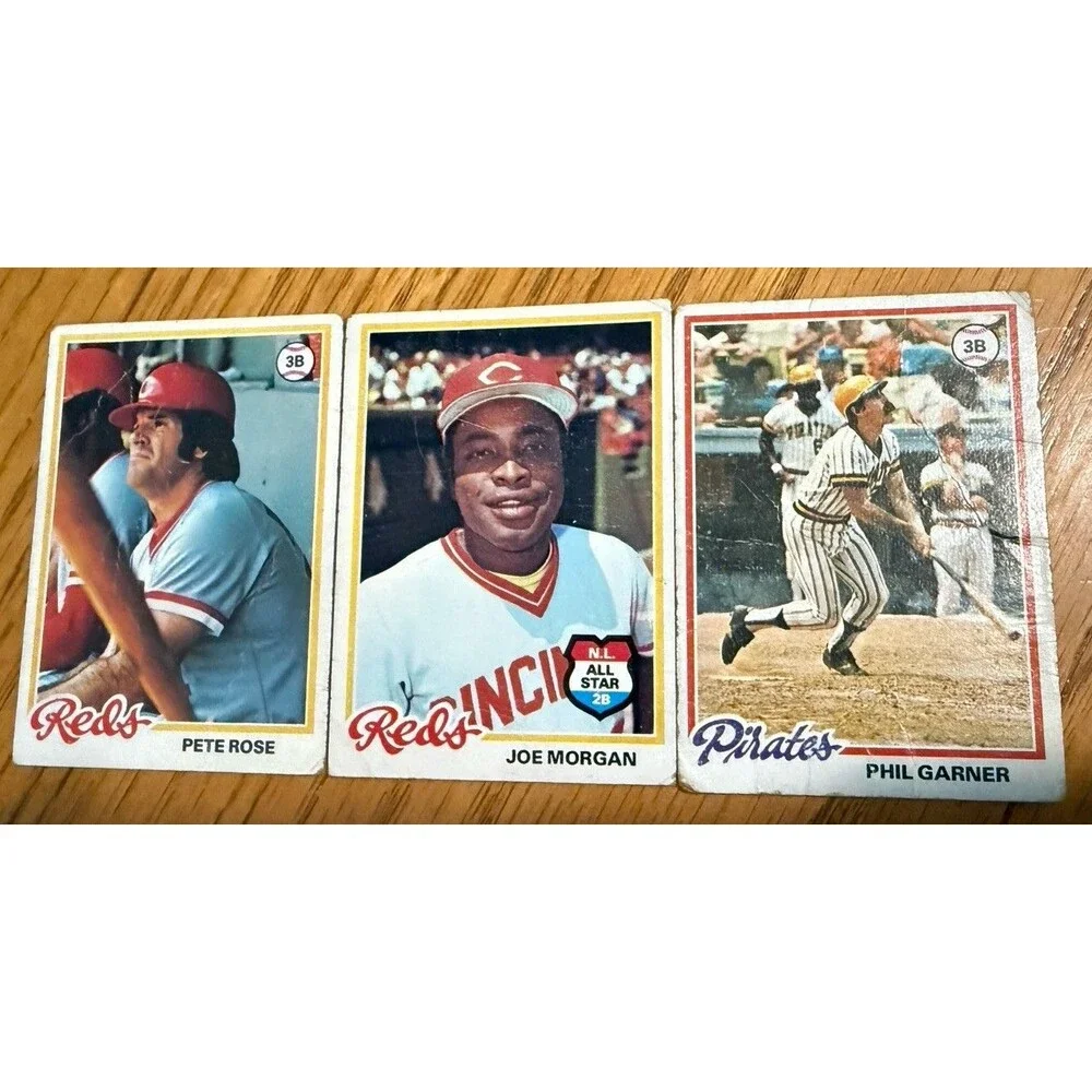 Pete Rose Joe Morgan Phil Garner 1978 Topps Baseball Vintage Card Lot 3 Cards